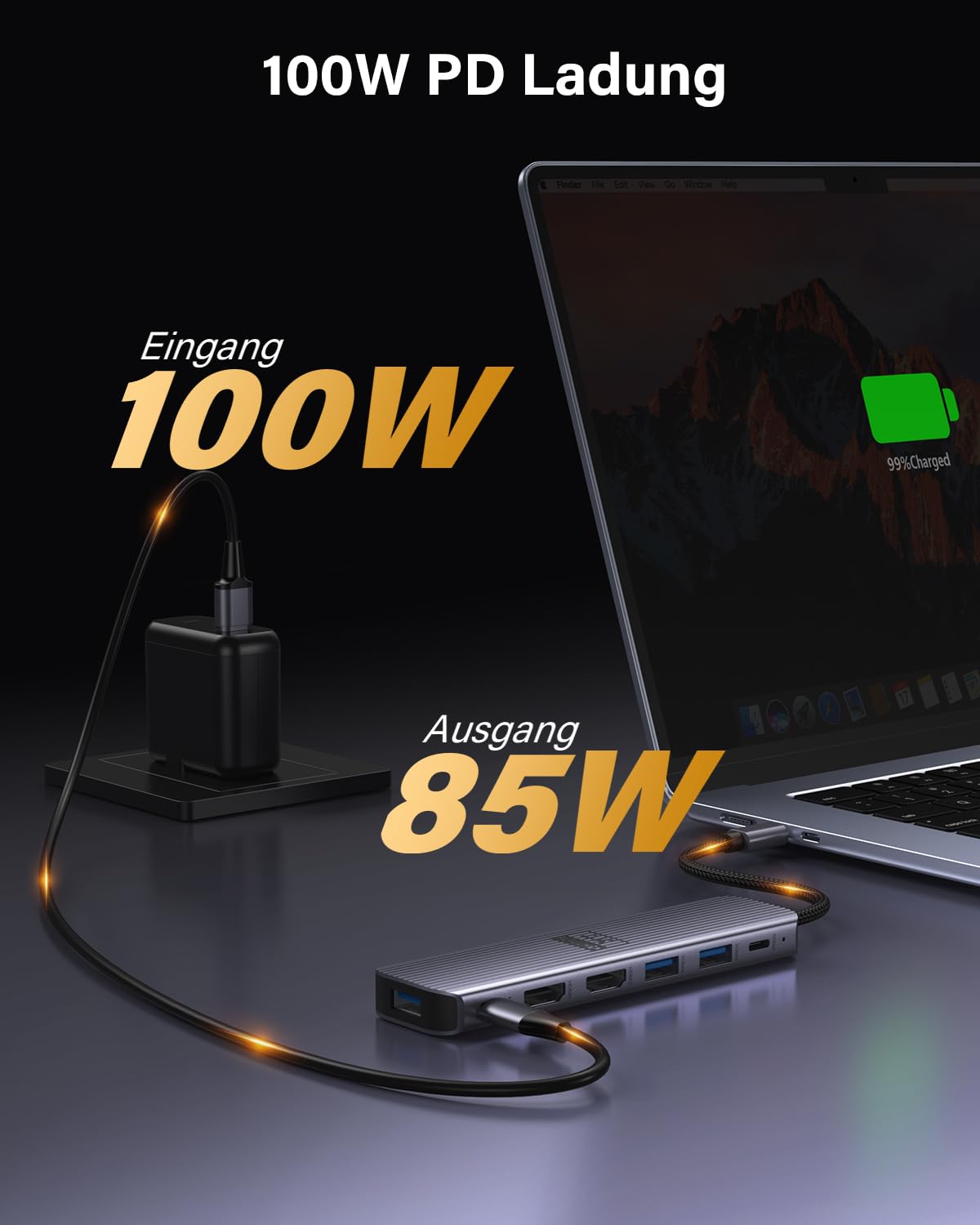 USB C zu Dual HDMI Adapter, Newmight 7-in-1-Dual-Monitor-Dock, 4K@60 Hz, mit 2 HDMI Anschlüssen, kompatibel mit Dell/MacBook/iPhone 15/16/17 und weiteren Geräten 6