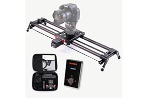KONOVA Motorized Slider P1 Series Carbon Slider Dolly with S2 for Parallax Panorama Shot Live Motion and Timelapse Supports Camera, Mobile Phone, DSLR, Mirrorless with Bag (60cm (23.6 inch))
