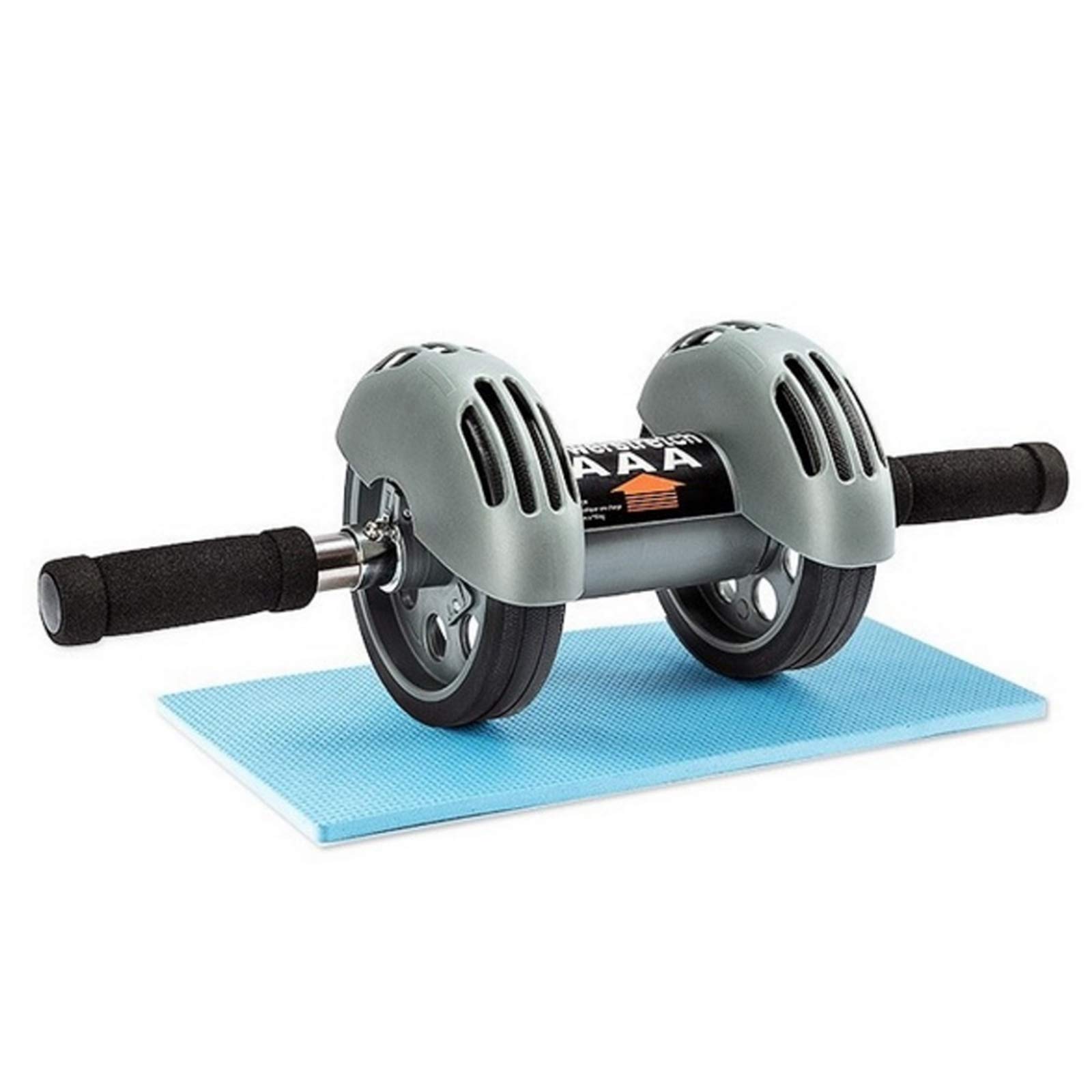 FFitness AB Roller with Spring Back Double Wheel for Abs, Grey, One Size