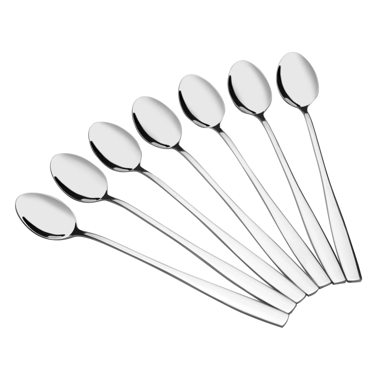 Bringer Set of 12 Stainless Steel Cocktail Stirring Spoons, Long Handle Iced Tea Spoon