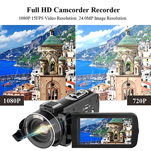 Video Camera Camcorder AiTechny HD 1080P 24.0MP Digital Camera YouTube Vlogging Camera 3.0 inch LCD 270 Degrees Rotatable Screen 16X Digital Zoom Camera Recorder 2 Batteries (301S-Plus)