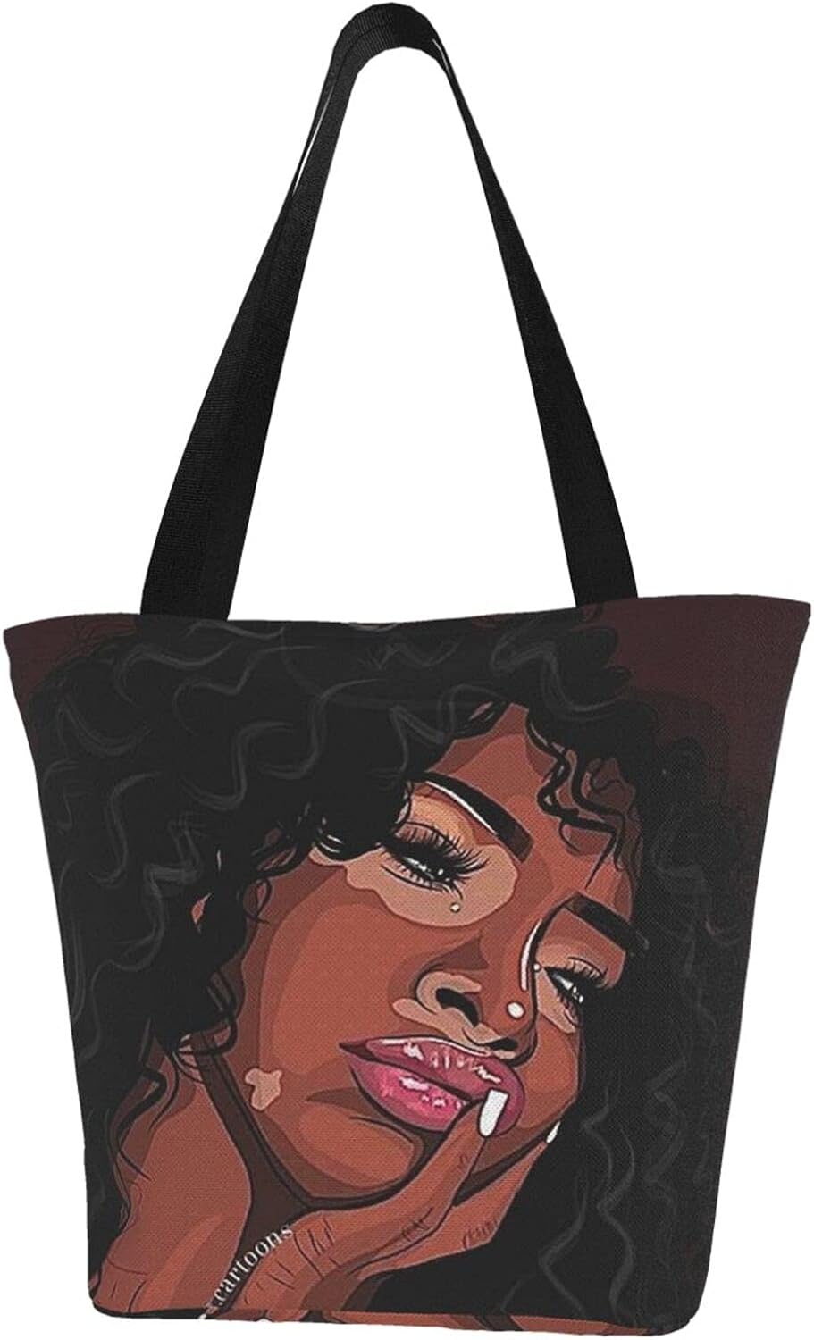 African Black Women Handbag Women's Fashion Shopping Bag Reusable Carry