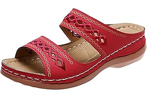 Eduavar Orthopedic Sandals for Women, Women Walking Slippers with Arch Support Leopard Anti-Slip Comfortable Sandals