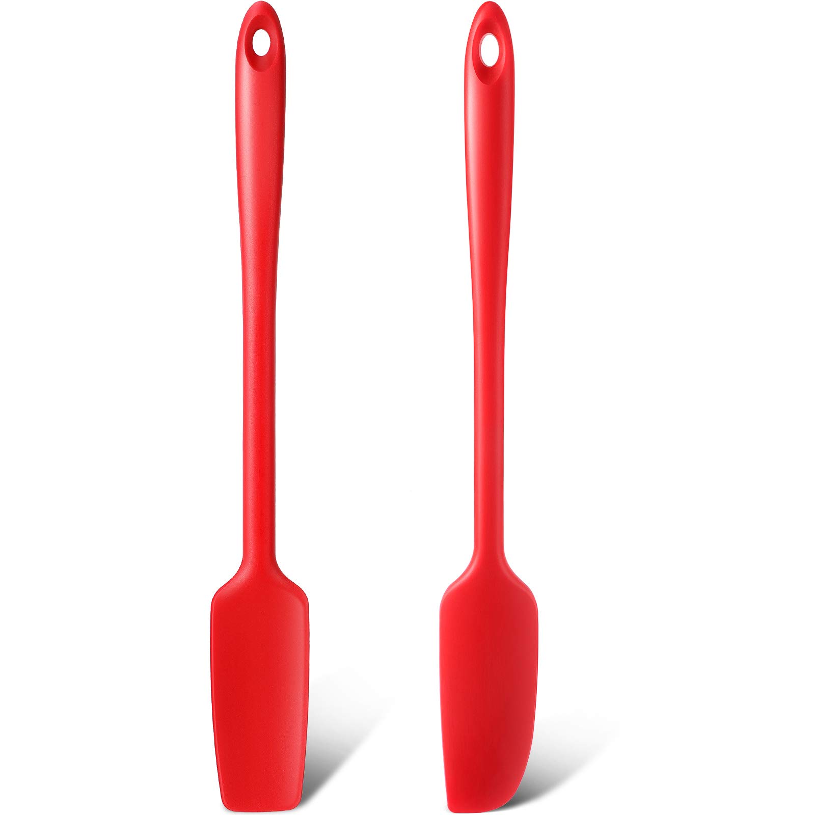 2 Pieces Long Handle Silicone Jar Spatula Non-Stick Rubber Scraper Spatula Silicone Scraper for Jars, Smoothies, Blenders Cooking Baking Stirring Mixing Tools