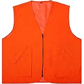 Roicaholy Men's Orange Hunting Vest, Waterproof and Ultra-Quilt Fabric, with Pockets, Zip Up