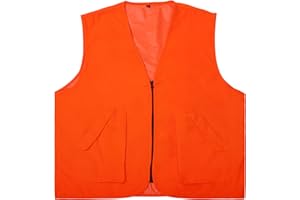 Men's Orange Hunting Vest, Waterproof and Ultra-quilt Fabric, with Pockets, Zip Up