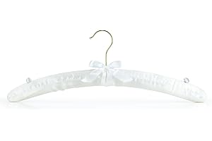 Hangerworld White 17inch Satin Padded Top Garment Wedding Clothes Coat Hangers with Buttons