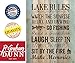 Lake Rules Relax Unwind Fishing Memories 16 x 12 inch Pine Wood Plank Wall Sign Plaque