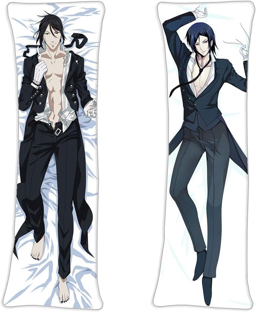 shanng Sebastian Michaelis - Kuroshitsuji Male Anime Darling Hugs Pillow Case Cover Manga Cosplay 2 Way Tricot Pillowcases 120 x 40cm(47.2in x 15.7in)