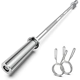 Olympic Barbell Bar 57", 2In-Weight Lifting Bar Standard Straight | Barbell Bars for Bench Press/Hip Thrusts/Biceps/Lunges/Squat/Strength-Training Home Gym Weight Bar, 2 Collars(500lb Capacity)