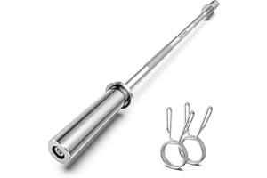 DILANL Olympic Barbell Bar 55", 2In-Weight Lifting Bar Standard Straight Barbell Bars for Bench Press/Hip Thrusts/Biceps/Lunges/Squat/Strength-Training Home Gym Weight Bar, 2 Collars(500lb Capacity)