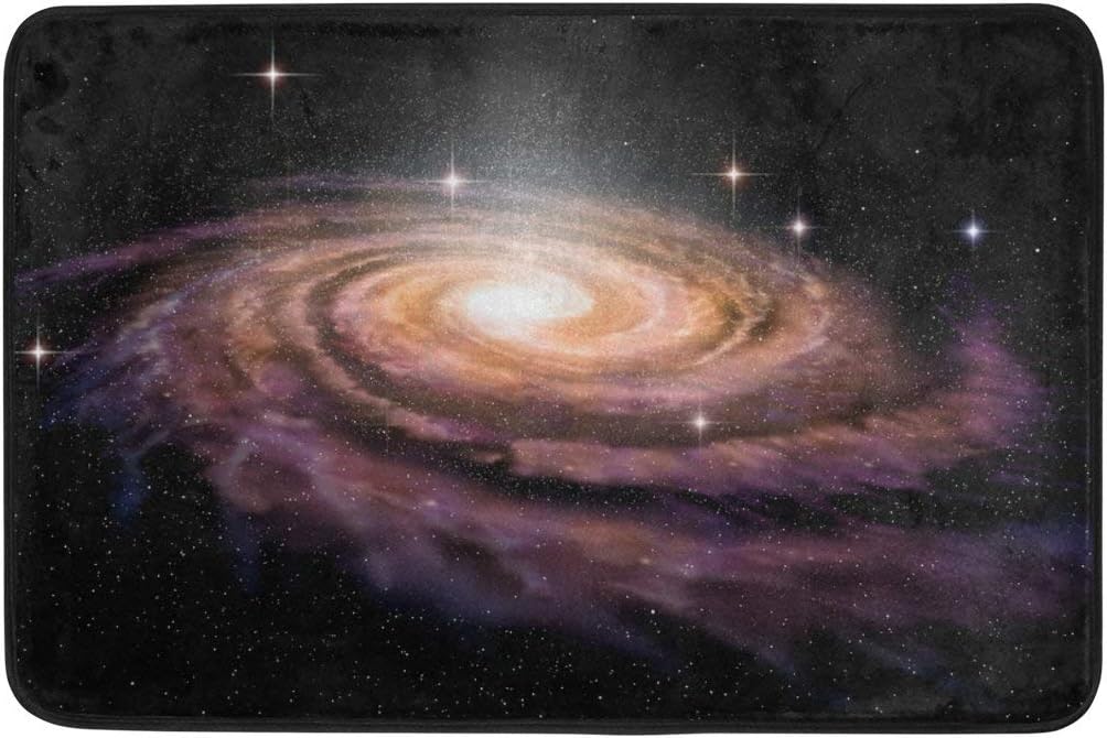 Risating 3D Space Spiral Galaxy Doormat Floor Mat Washable Home Entrance Rug 23.6x15.7 Inch