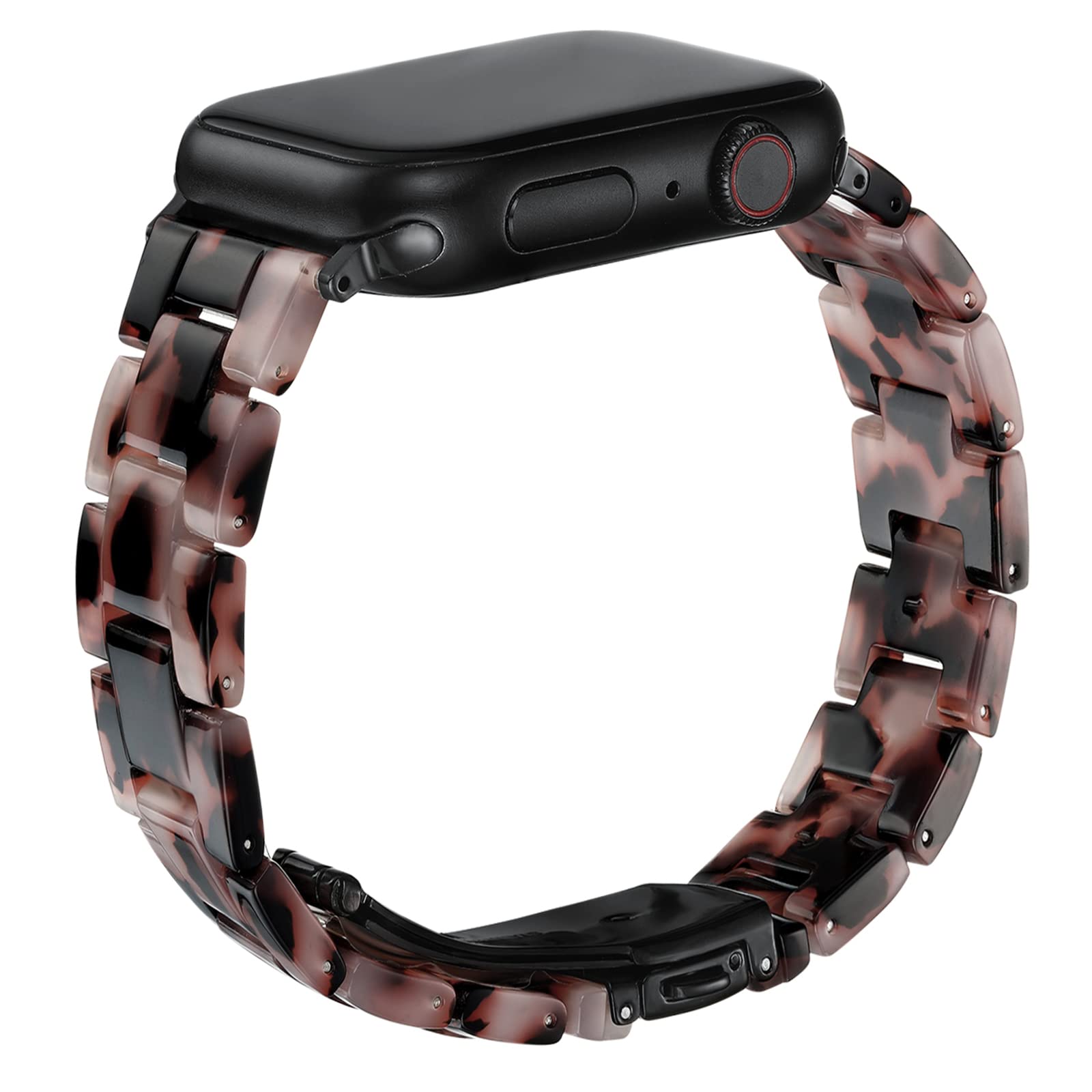 Wongeto Straps Compatible with Apple Watch Strap 38mm 40mm 41mm Series 8 7 6 5 4 3 2 1 & SE, Women Men with Stainless Steel Buckle,Fashion Resin iWatch Replacement Wristband Strap（Grey 38/40/41mm