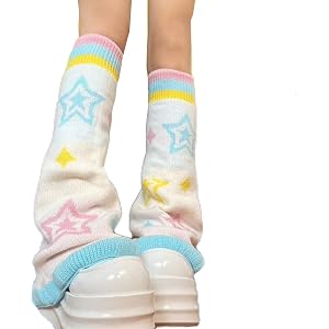 Kawaii Leg Warmers Y2k Lolita Knit Long Socks Harajuku Japanese Leg Socks | Cover Emo Goth Gyaru Accessories