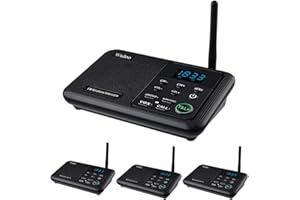Wuloo Intercoms Wireless for Home 1 Mile Range 22 Channel 100 Digital Code Display Screen, Wireless Intercom System for Home 