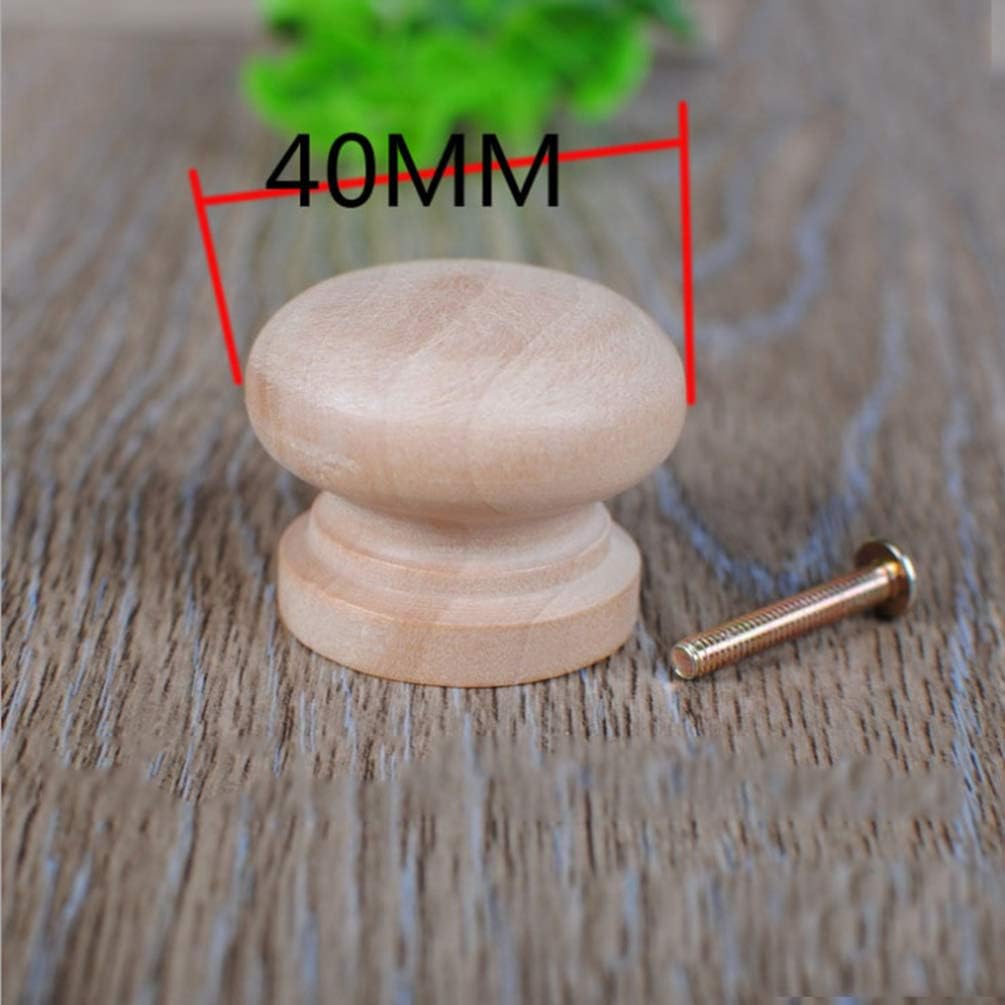 Healifty Beech Wooden Cabinet Knobs 15Pcs Round Drawer Handles 1.34 Inch Solid Wood Pulls for DIY Furniture Hardware - Image 3