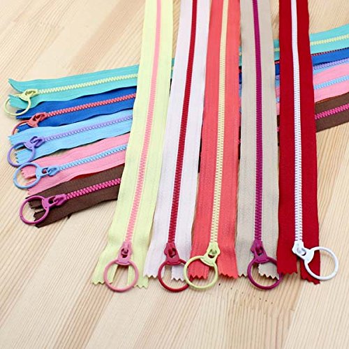 Mangocore 2017 New! Bright color 30cm 3# Resin contrast color zipper fashion pull ring zipper head DIY handwork Bag Close-End 10Pcs/lot