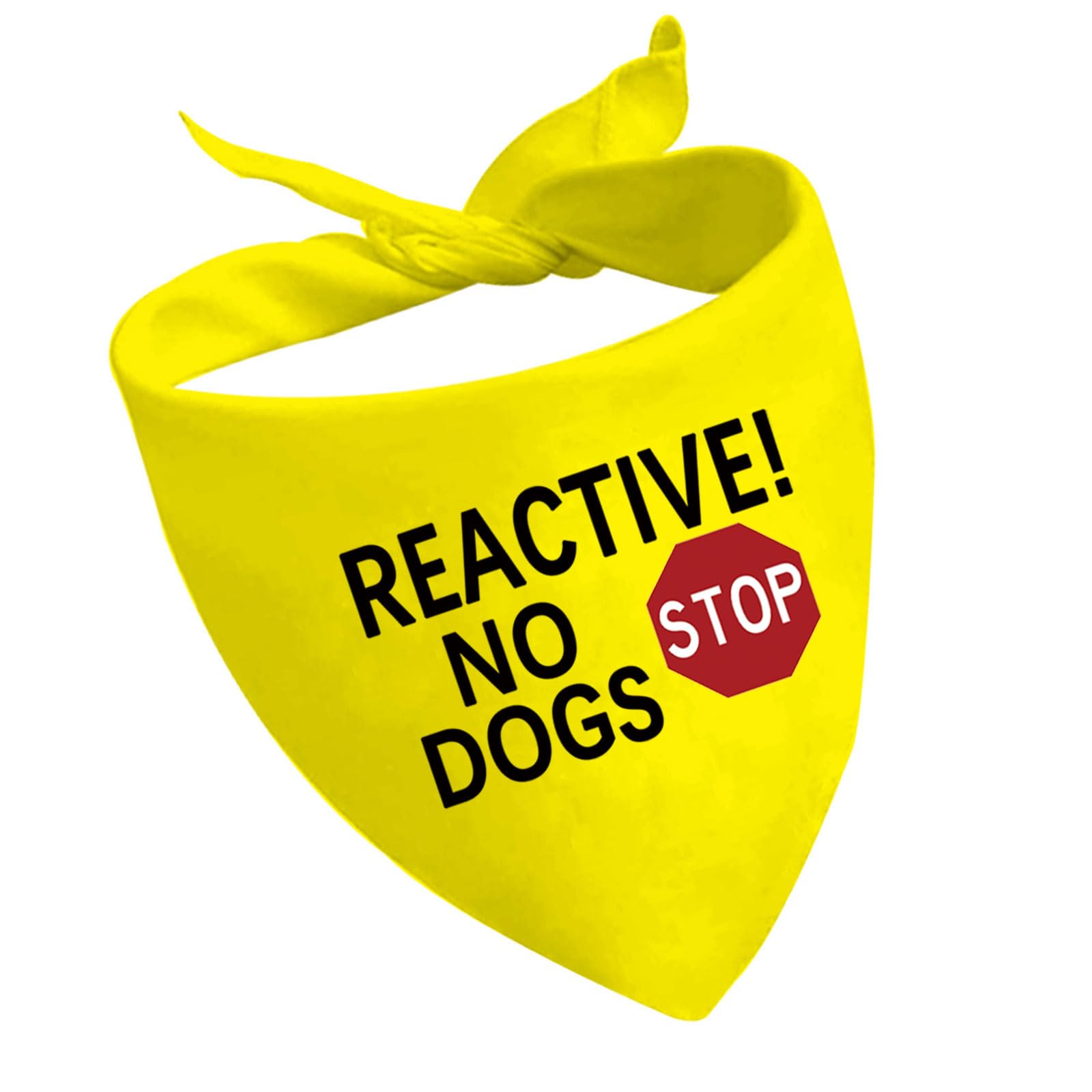 CENWA 1 Piece Yellow Medium Dog Bandana (Reactive No Dogs D2)