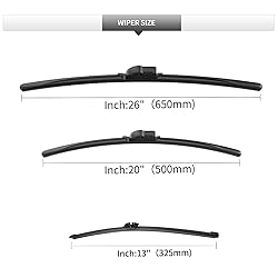 GARDIMU 3 Pcs Front and Rear Windshield Wiper