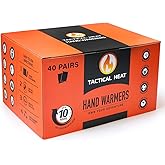 Tactical Heat - Hot Hand Warmers - All Natural, Air Activated Instant Heat - Disposable & 100% Recyclable/Compostable - Long Lasting, Easy & Safe for Skiing, Snowboarding, Camping & More - 40 Pairs