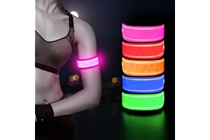 EZIERFY Ezerfy Light Up LED Arm Band for Running - 2 Pack Reflective LED Bracelet Flashing LED Sports Wristband, Glow Bracelets for Concerts, Festivals, Sports, Raves, Emergency Supplies