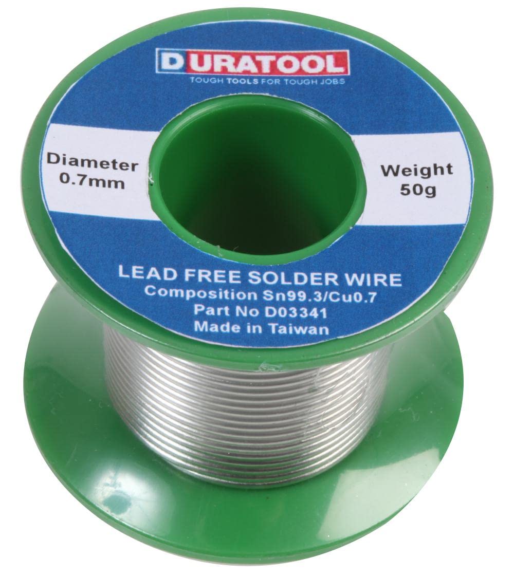 DURATOOL D03341 Lead Free Solder Wire, 0.7mm, 50g