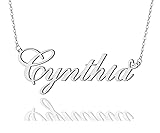 AOLO Cynthia Heart Name Necklace Silver Stainless