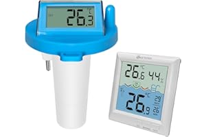 KETOTEK Wireless Pool Thermometer Digital Water Temperature Gauge Pool Floating Indoor Outdoor Thermometers for Swimming Pool, Bathtub, Pond, Aquarium Remote Temperature Monitor Sensor IPX8 Waterproof