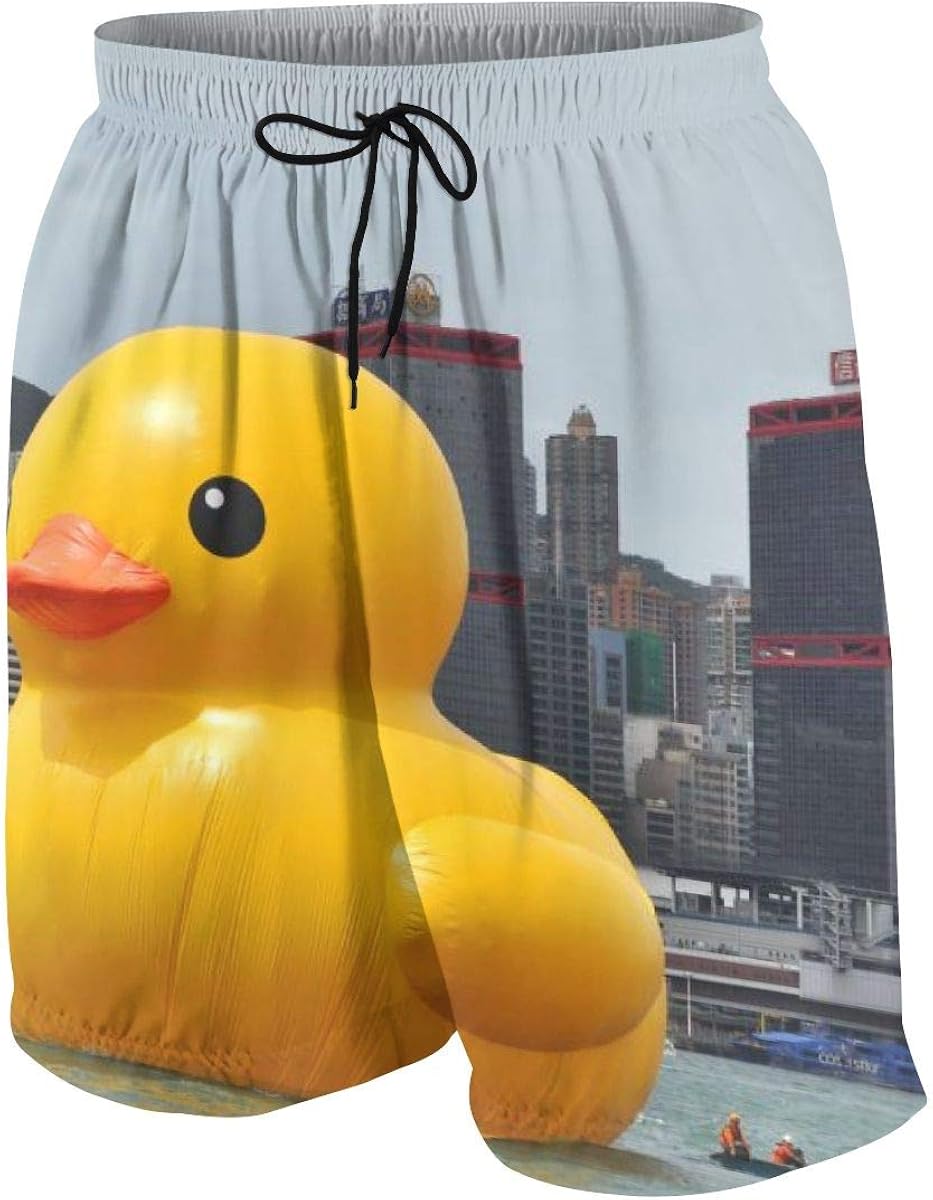 Rubber Inflatable Duck Teen Novelty Swim Trunks Quick Dry
