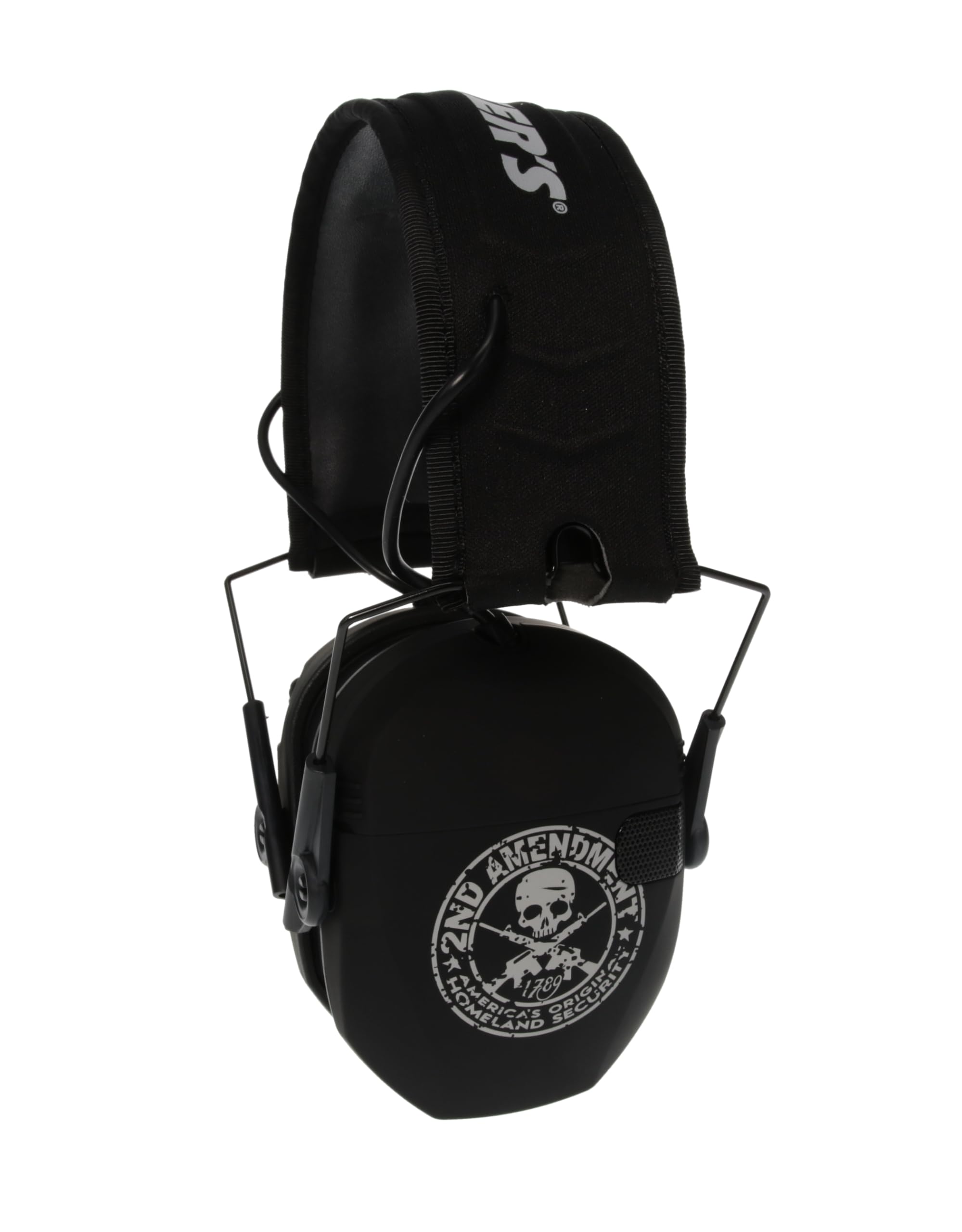 Walker's Razor Slim Shooter Electronic Hearing Protection Earmuffs with 23dB Noise Reduction and Sound Amplification, Black Punisher