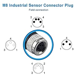 Lonlonty M8 Field Assembly Connector 4-Pin A Coding