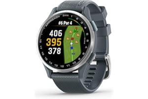Garmin Approach S44, Essential Golf GPS Smartwatch, AMOLED Display, On-Course Features, Silver Aluminum Bezel with Twilight S