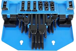 kimllier 58Pcs 1/2 Inch T-Slot Clamping Kits 3/8 Inch - 16 Stud Clamping Kit Hold Down Clamp Clamping Set Kit Steel