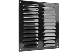 Vent Systems 10" x 11" Inch Black Air Vent Cover - Metal Air Return Grill with Built in Protection Mesh - HVAC Home Ventilati