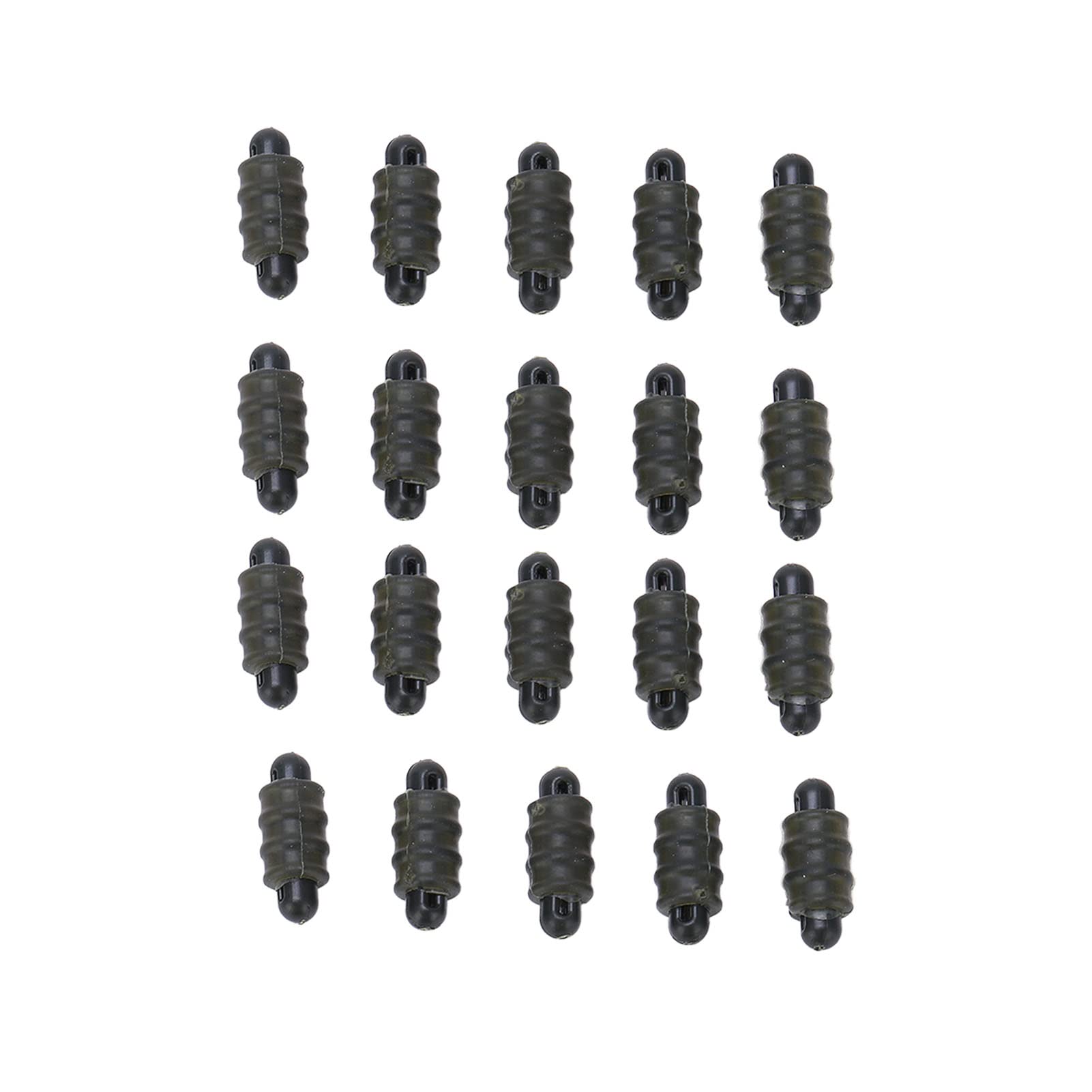 Alomejor 20pcs Carp Fishing Method Connectors Threaded Outside Stop Beads Feeder Accessories