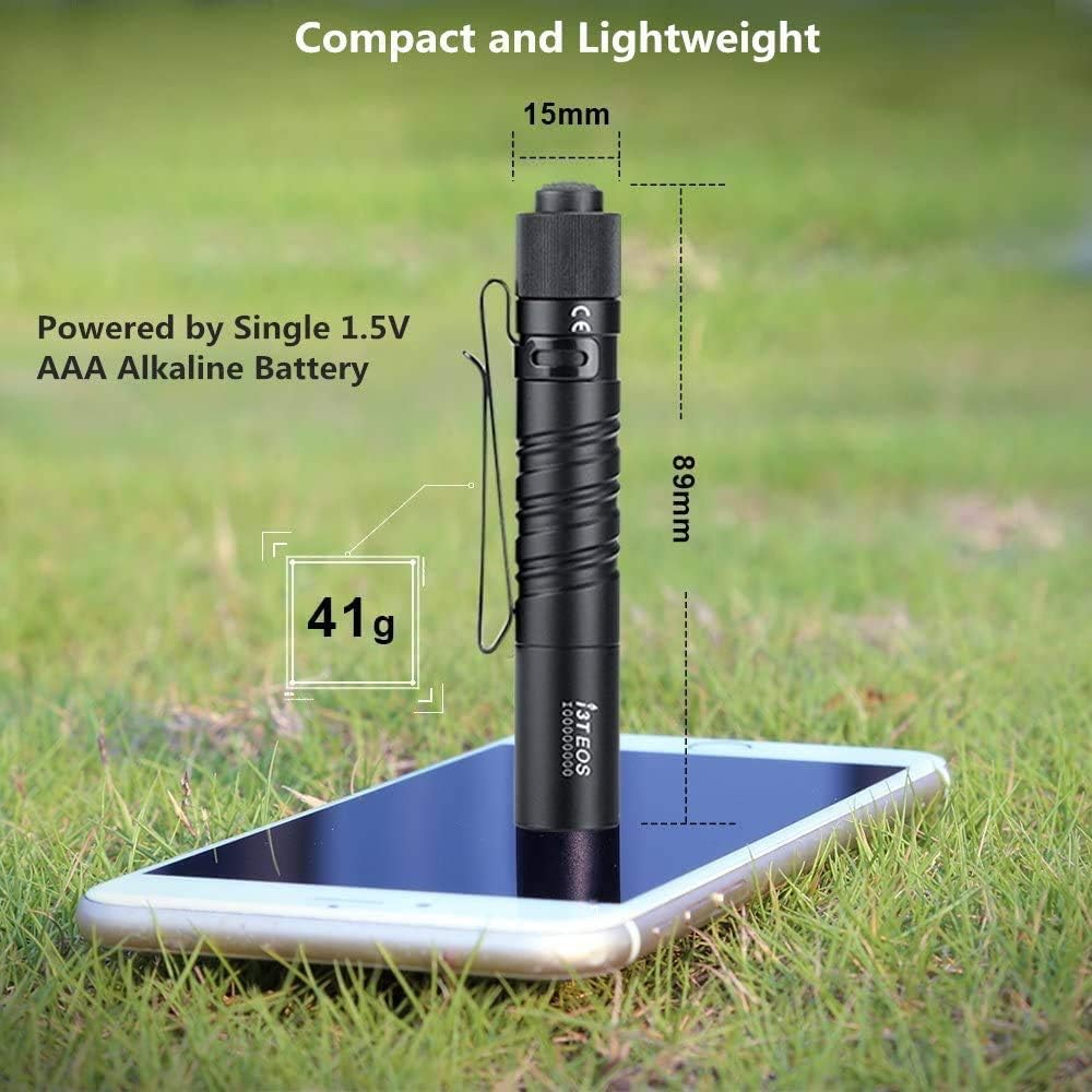 Olight I3T EOS 180 Lumens Dual-Output Slim EDC Flashlight for Camping and Hiking, Tail Switch Flashlight with AAA battery - - 
