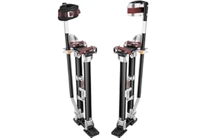 VEVOR Drywall Stilts, 24''-40'' Adjustable Aluminum Tool Stilts with Protective Knee Pads, Durable and Non-Slip Work Stilts for Sheetrock Painting, Walking, Taping, Black