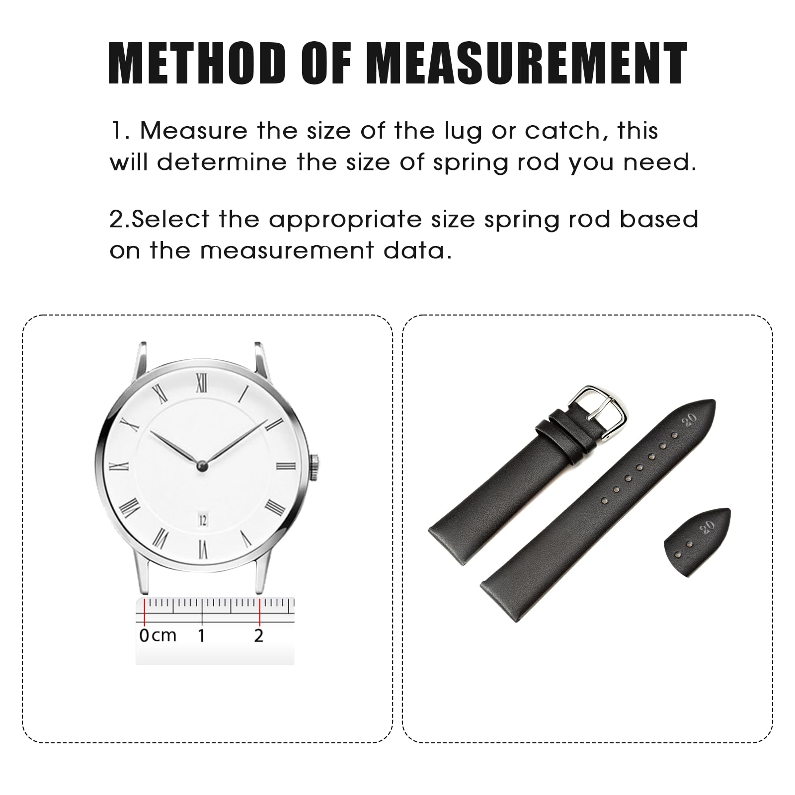 KALIONE 25 Packs Watch Band Pins Replacement Kit, 1.3mm Diameter Heavy Duty Watch Pin with Spring Bar Removal Tool, 4 Sizes 18/20/22/24mm Stainless Steel Watches Bands Pins Kit for Watches Band Repair
