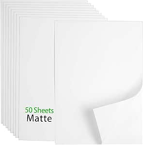 Amazon.com : Premium Printable Vinyl Sticker Paper - 50 Matte White ...