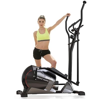 SNODE Magnetic Elliptical Trainer Exercise Machine Heavy Duty 3PC Crank for Stronger Intensity and Durability, Programmable Monitor for Home Fitness Cardio Training Workout