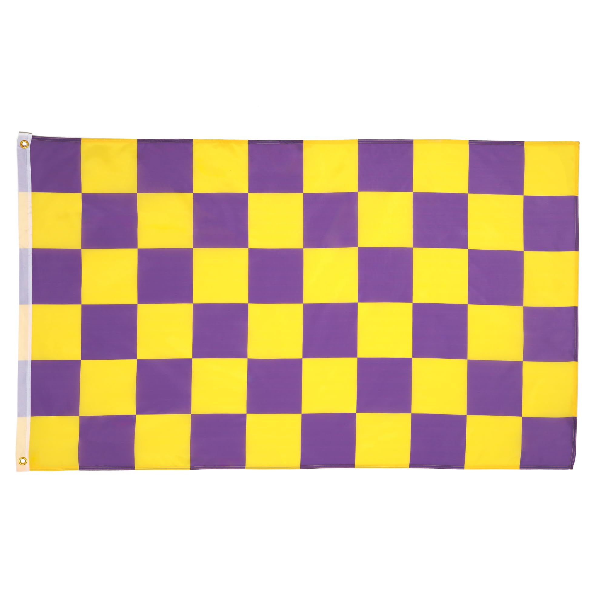 AZ FLAG - Purple And Yellow Check Flag - 3x5 Ft - 100D Polyester Checkered Racing Banner with Two Metal Grommets - Fade Resistant - Vivid Colors - 3' x 5' Feet - 150x90 Cm
