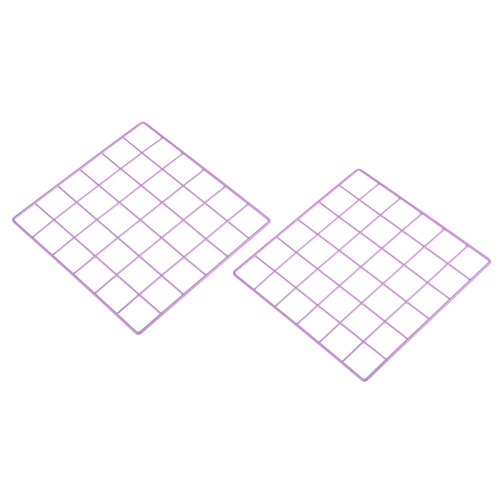 PATIKIL 12x12 Wire Grid Panel, 2 Pack Metal Mesh Wall Decor Decorative Panels Board Photo Pictures Display Hanging Organizer for Home Office, Purple