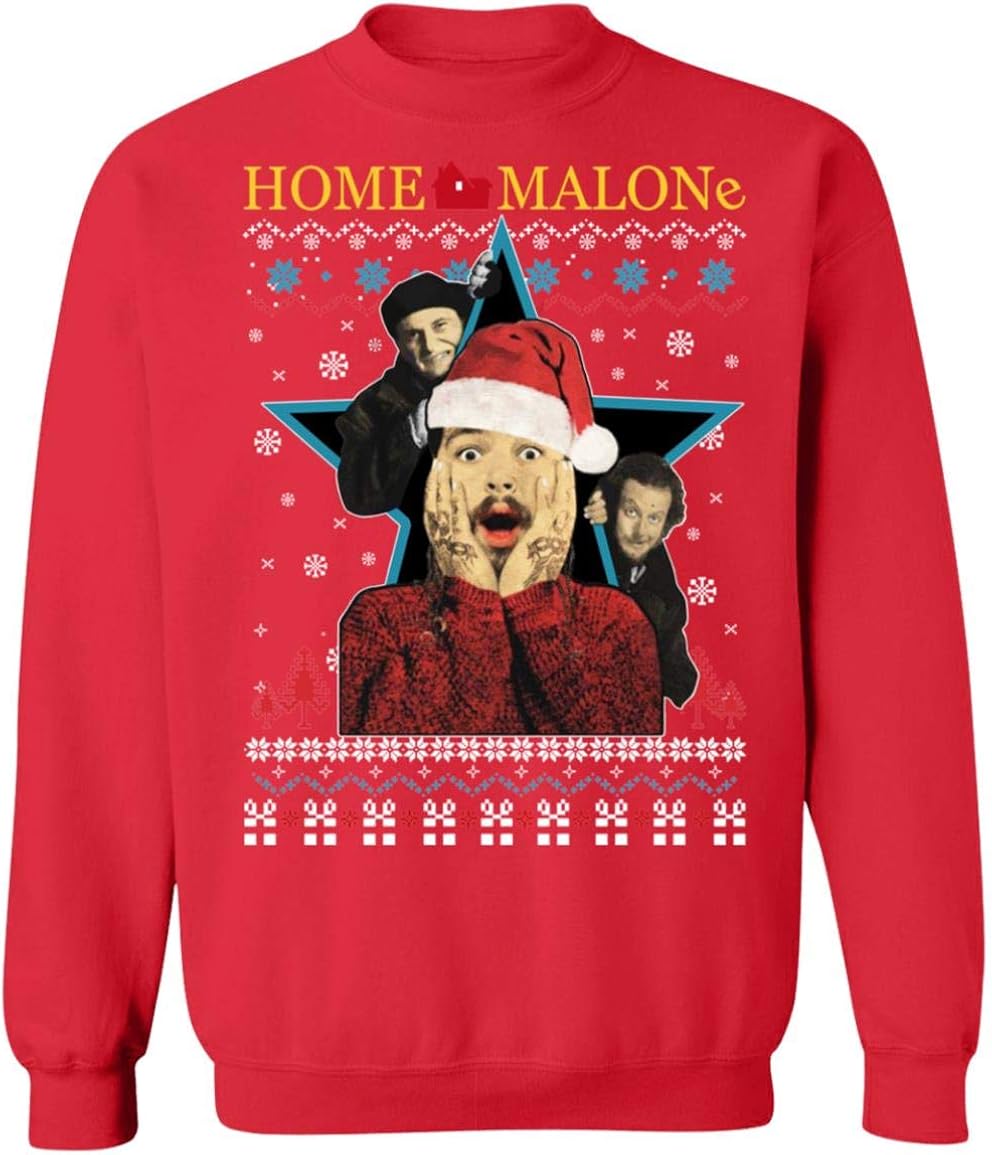 GearPowers Home Malone Funny Home Alone Christmas Movie Ugly Christmas Sweater