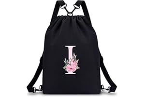 A-Z BAG Personalised Drawstring Bag for Women, 4-in-1 Gym Backpack, Water-Resistant Sports & Travel Rucksack
