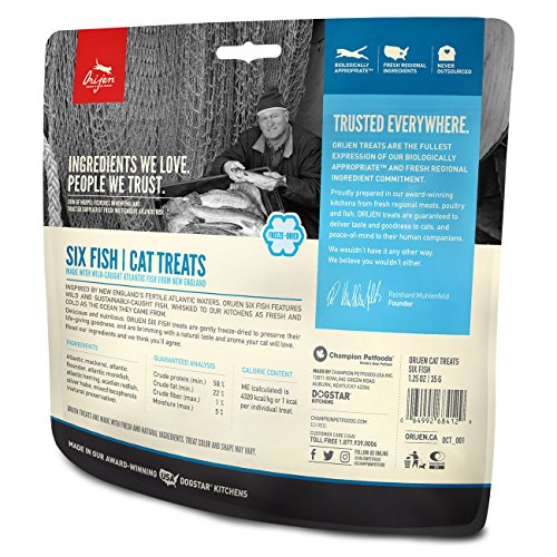 Orijen Six-Fish Freeze-dried Cat Treats 1.25 Oz