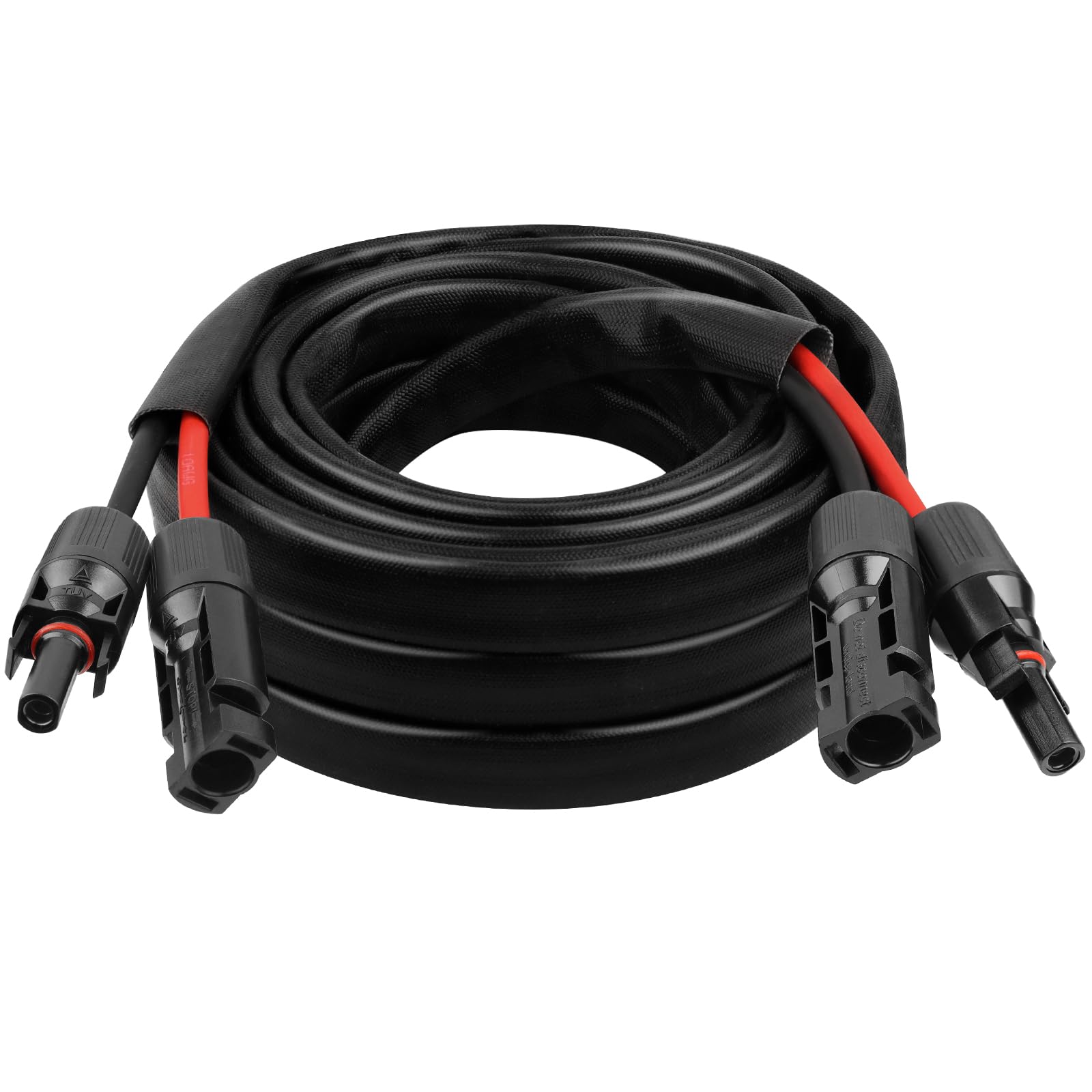 Photo 1 of 10AWG Solar Cable - 15FT Solar Panel Extension Cord 10 Gauge PV Wire with Flame Retardant Protective Sleeving Female & Male Waterproof Connector for RV, Photovoltaic Systems, Solar Panels (15 Feet)