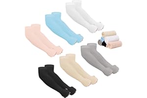 6 Pairs Sun Protection Sleeves UV Cooling Compression Arm Sleeves with Thumb Hole, Sun Protection Cooling Compression Sleeves