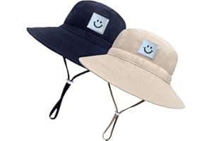 HUUFLYTY Baby Sun Hat Smiling Face UPF 50+ Beach Toddler Bucket Hat for Baby Boys and Girls, Toddler Kids Wide Brim Sun Hats Cap