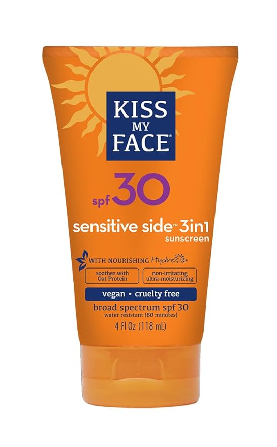 kiss my face sun spray natural sunscreen lotion with hydresia spf 50 sunblock