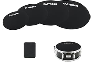 EASTROCK Drum Mute Pads Set 5 Pieces Foam Drum Silencer Pads, Fit 10”, 12”, 14”, 16" Drum, with Snare Wire Pad (Drum Mute Pad 5-Pack) (Fit 10,12,14,16" drum-5 pack)